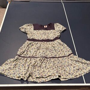 Tea Collection Floral Dress with Purple and Yellow